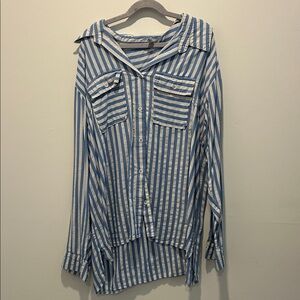 Blue and White Striped Shirt